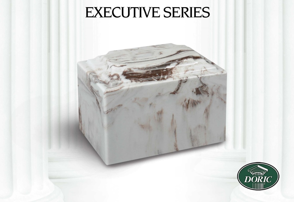 Tyler White and Brown Marble Urn